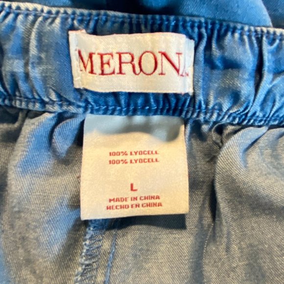 MERONA FLAIR BOTTOM PANTS BLUE WOMENS LARGE - Picture 7 of 7
